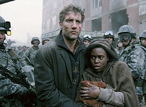 Clive Owen and Claire-Hope Ashitey in Children of Men